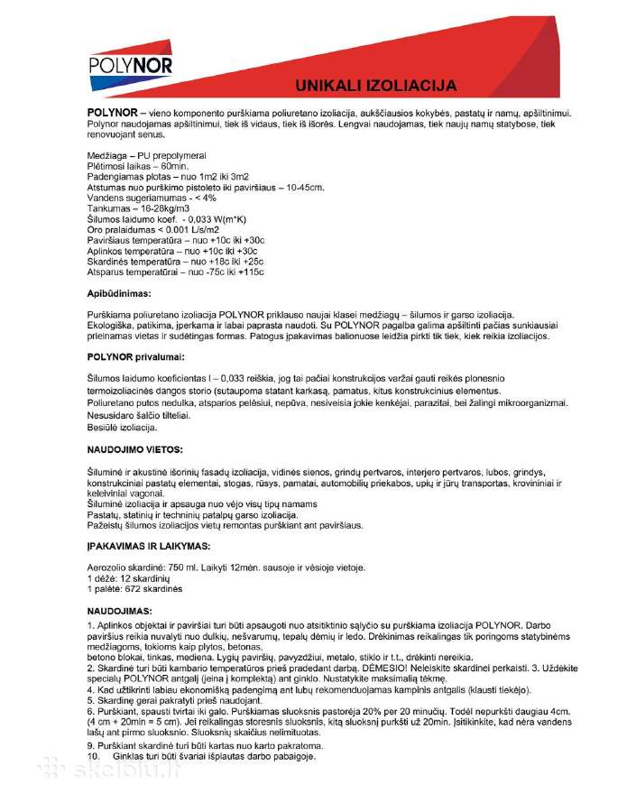 Polynor pro poliuretano putos - nuotraukos Nr. 8