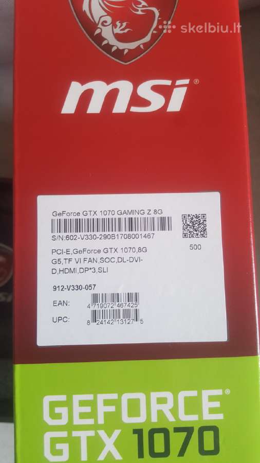 Msi Gtx 1070 8gb Gaming Z video plokštės - nuotraukos Nr. 5