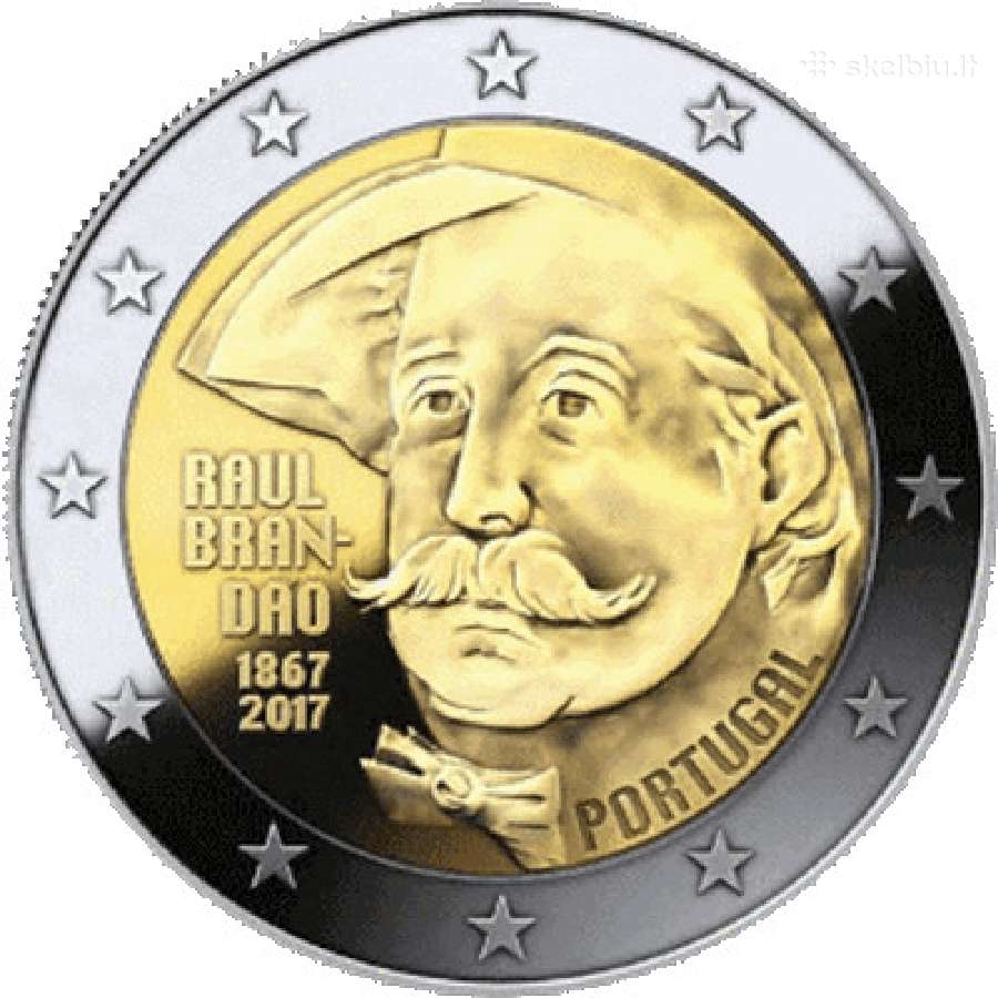 Portugalija 2 euro 2017 Raul Brandao iš ritinėlio