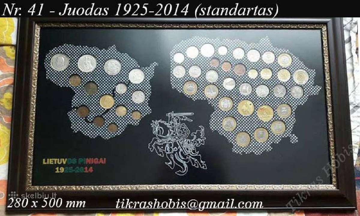 Juodas rėmelis Lietuvos monetoms 1925- Euro - nuotraukos Nr. 2