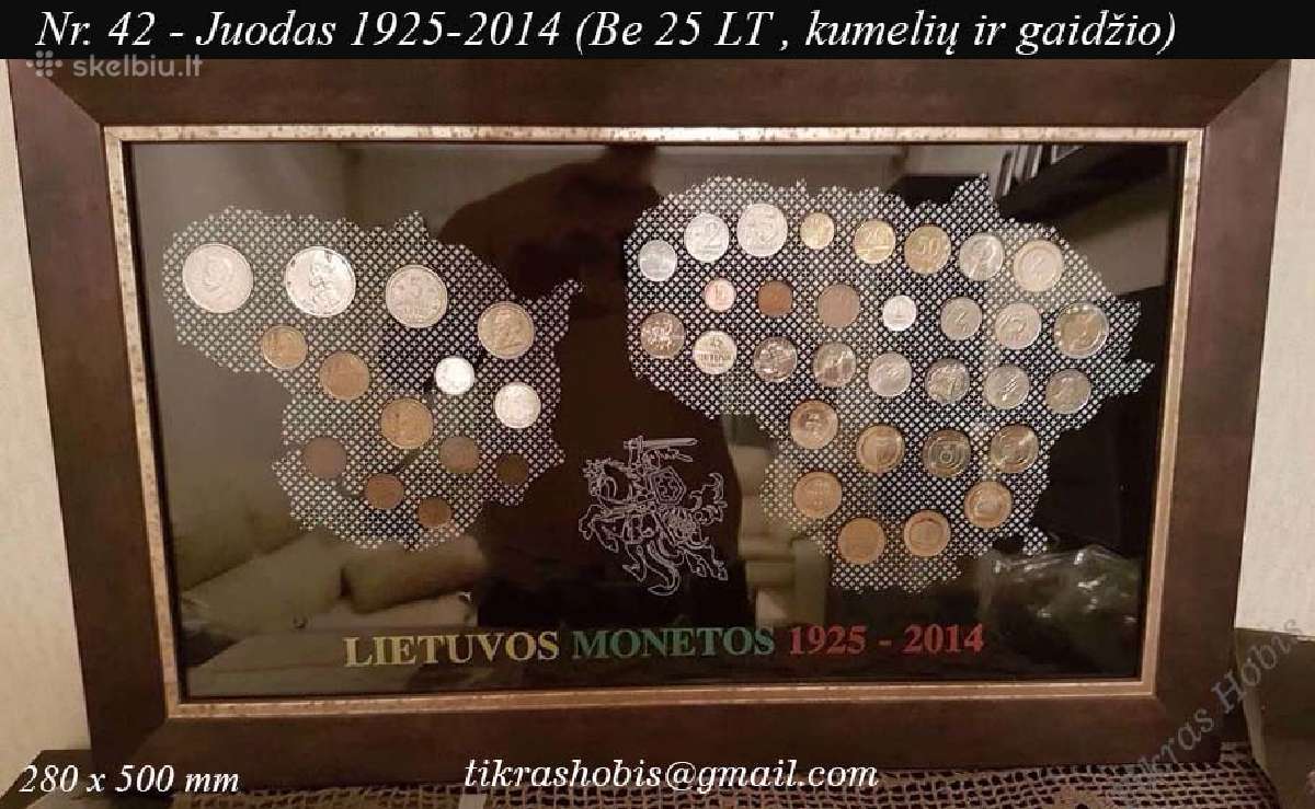 Juodas rėmelis Lietuvos monetoms 1925- Euro - nuotraukos Nr. 3