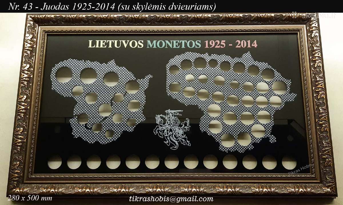 Juodas rėmelis Lietuvos monetoms 1925- Euro - nuotraukos Nr. 4