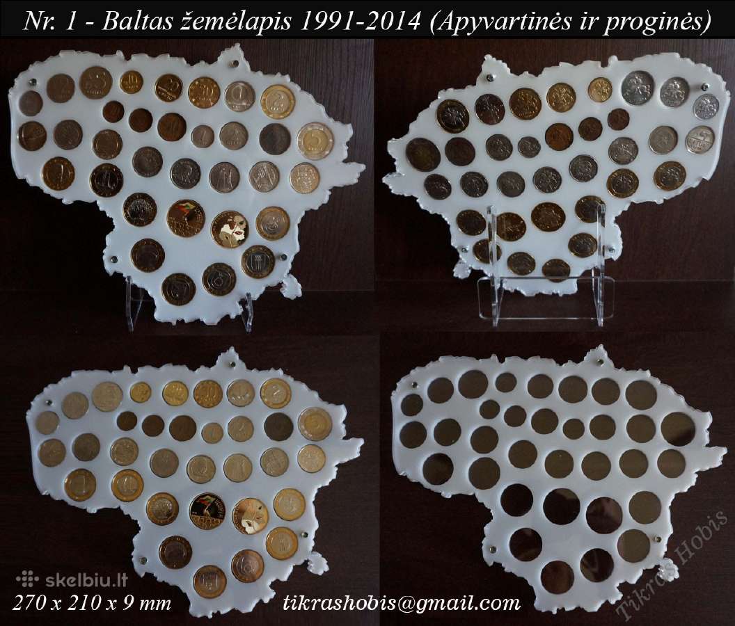 Dėklai, rėmeliai, žemėlapiai monetoms - nuotraukos Nr. 2