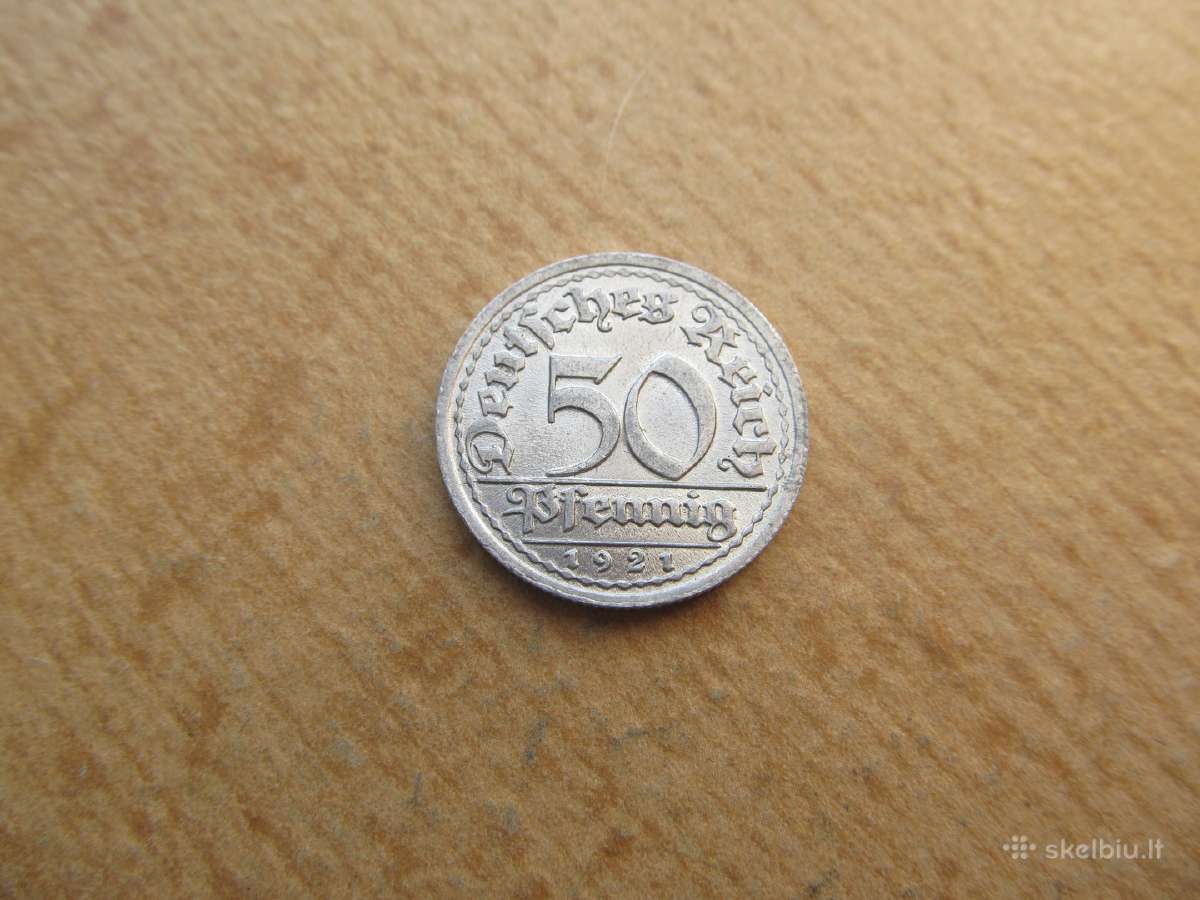 50 pfennig , Vokietija, 1921 J | Skelbiu.lt 50 pfennig , Vokietija, 1921 J