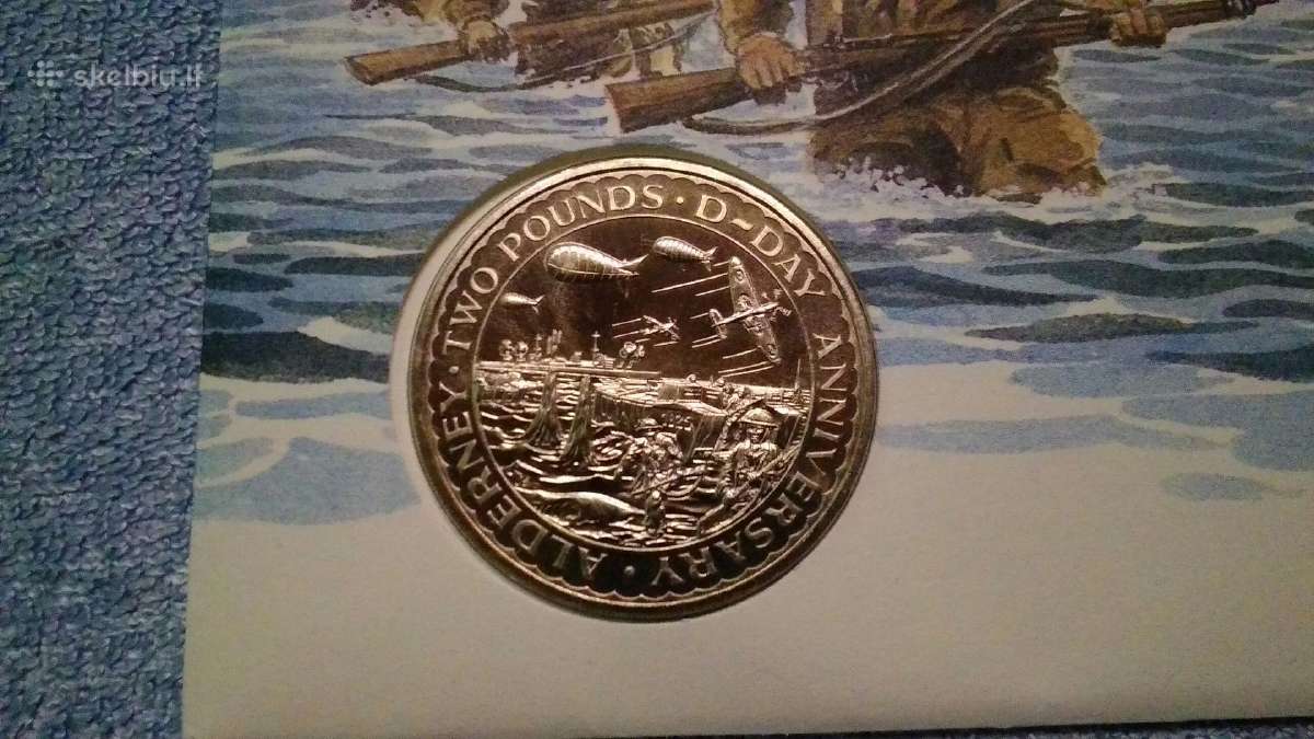 Moneta Alderney 1994m. 2 svarai, cu-ni - nuotraukos Nr. 3