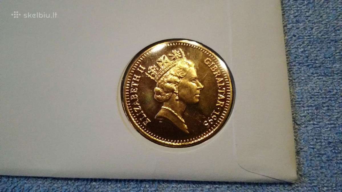 Moneta Gibraltar 1995m. 5 svarai, virenium - nuotraukos Nr. 4