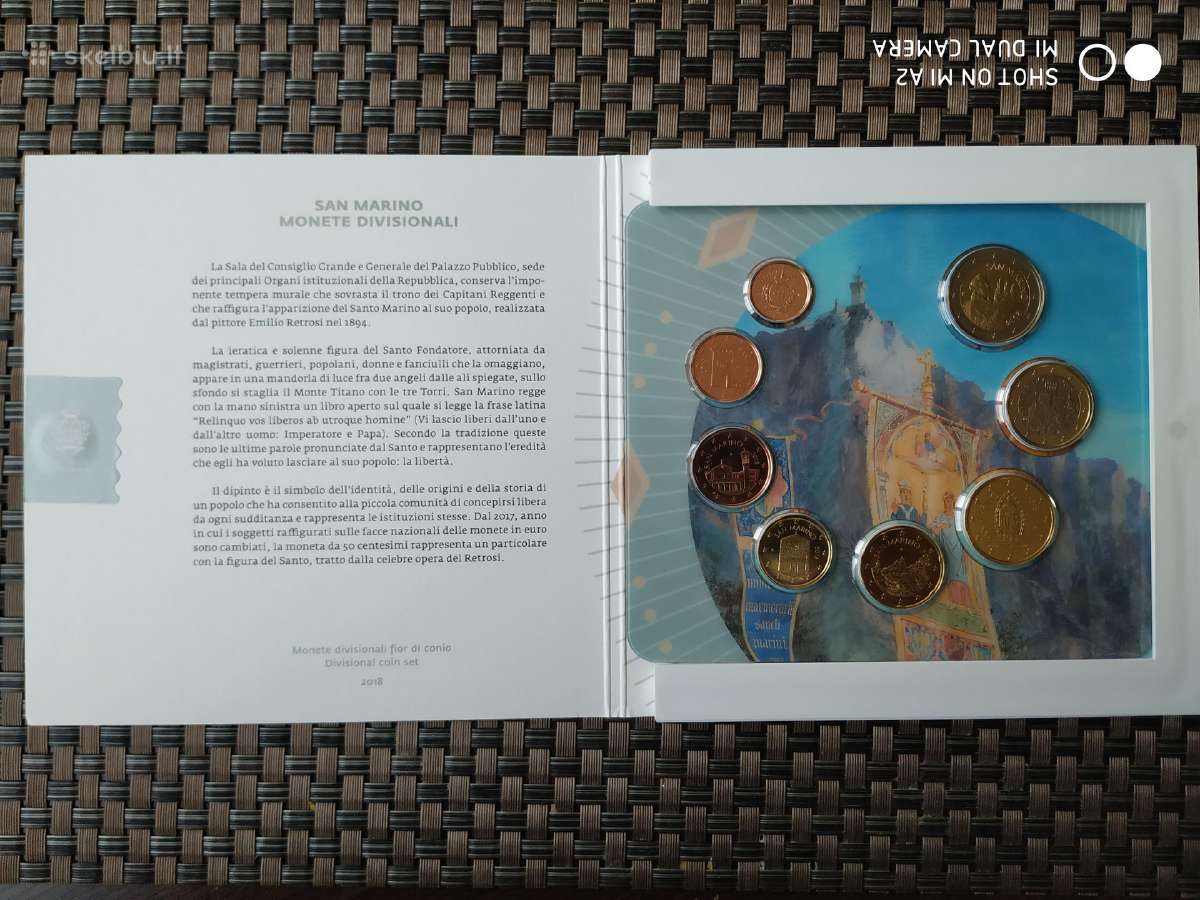 San Marinas 2018 Euro monetų Bu rinkinys - nuotraukos Nr. 2