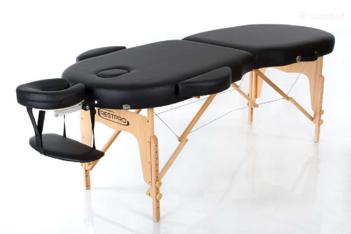 Restpro® Vip Oval 2 Black masažo stalas
