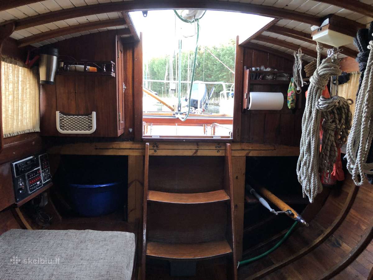 Klasikinė jachta Nordic folkboat, raudonmedis. - nuotraukos Nr. 13