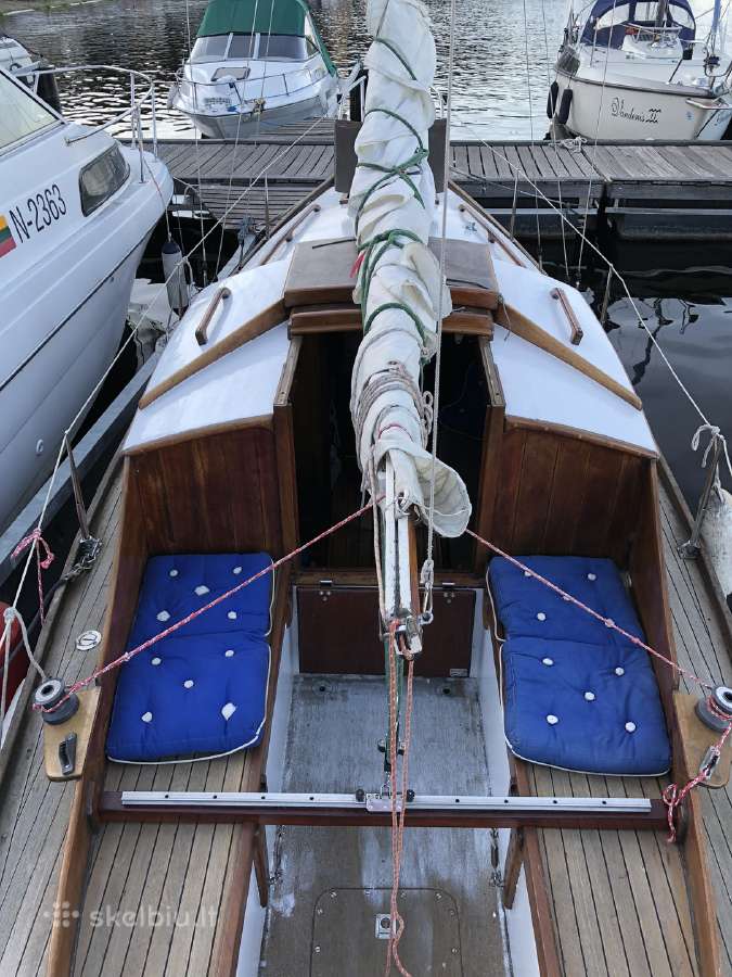 Klasikinė jachta Nordic folkboat, raudonmedis. - nuotraukos Nr. 16