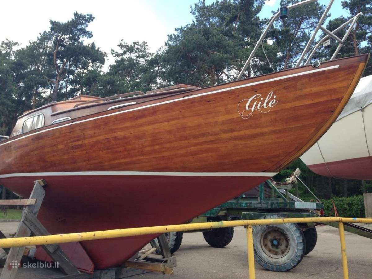 Klasikinė jachta Nordic folkboat, raudonmedis. - nuotraukos Nr. 21