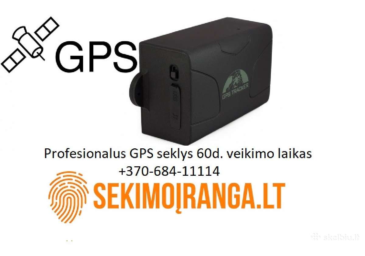 Profesionalus GPS seklys veikimas 60 parų