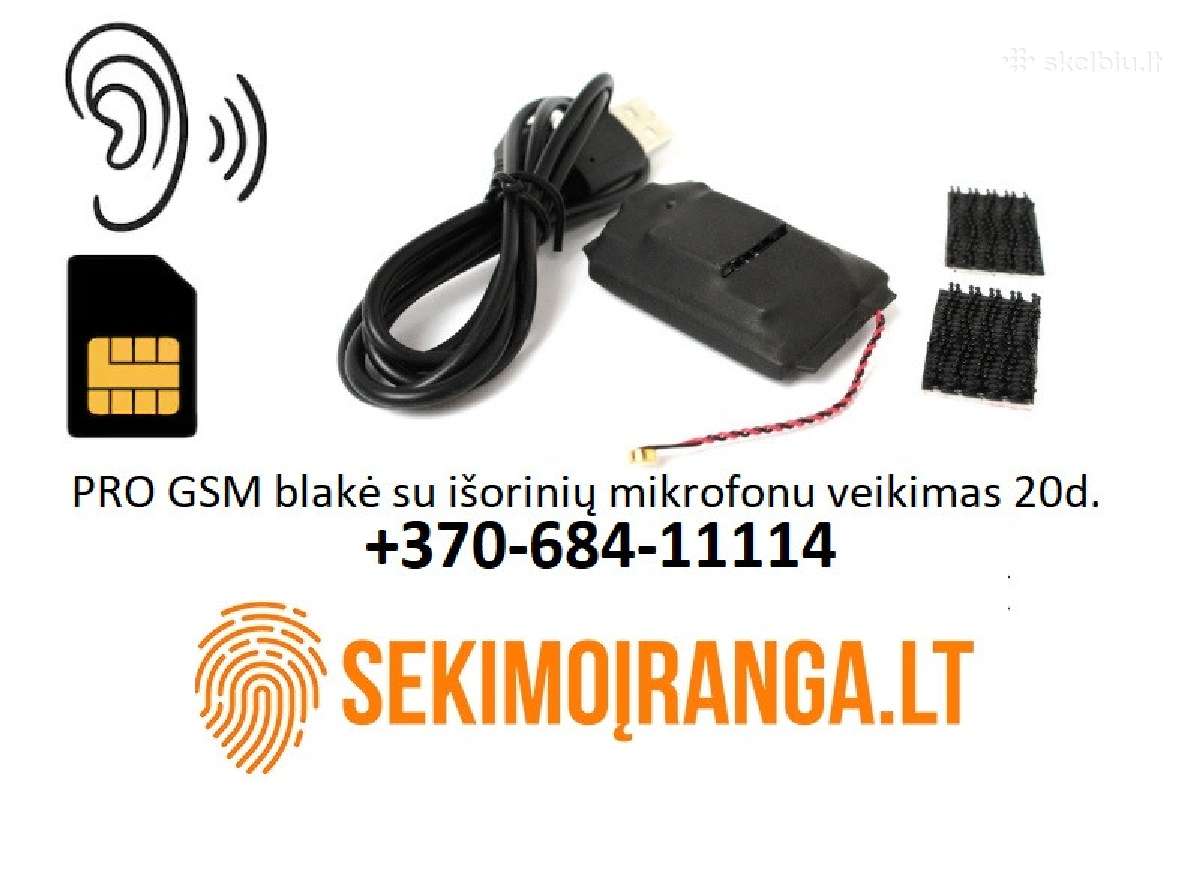 Pasiklausymo Gsm blake su išoriniu mikrofonu 20d