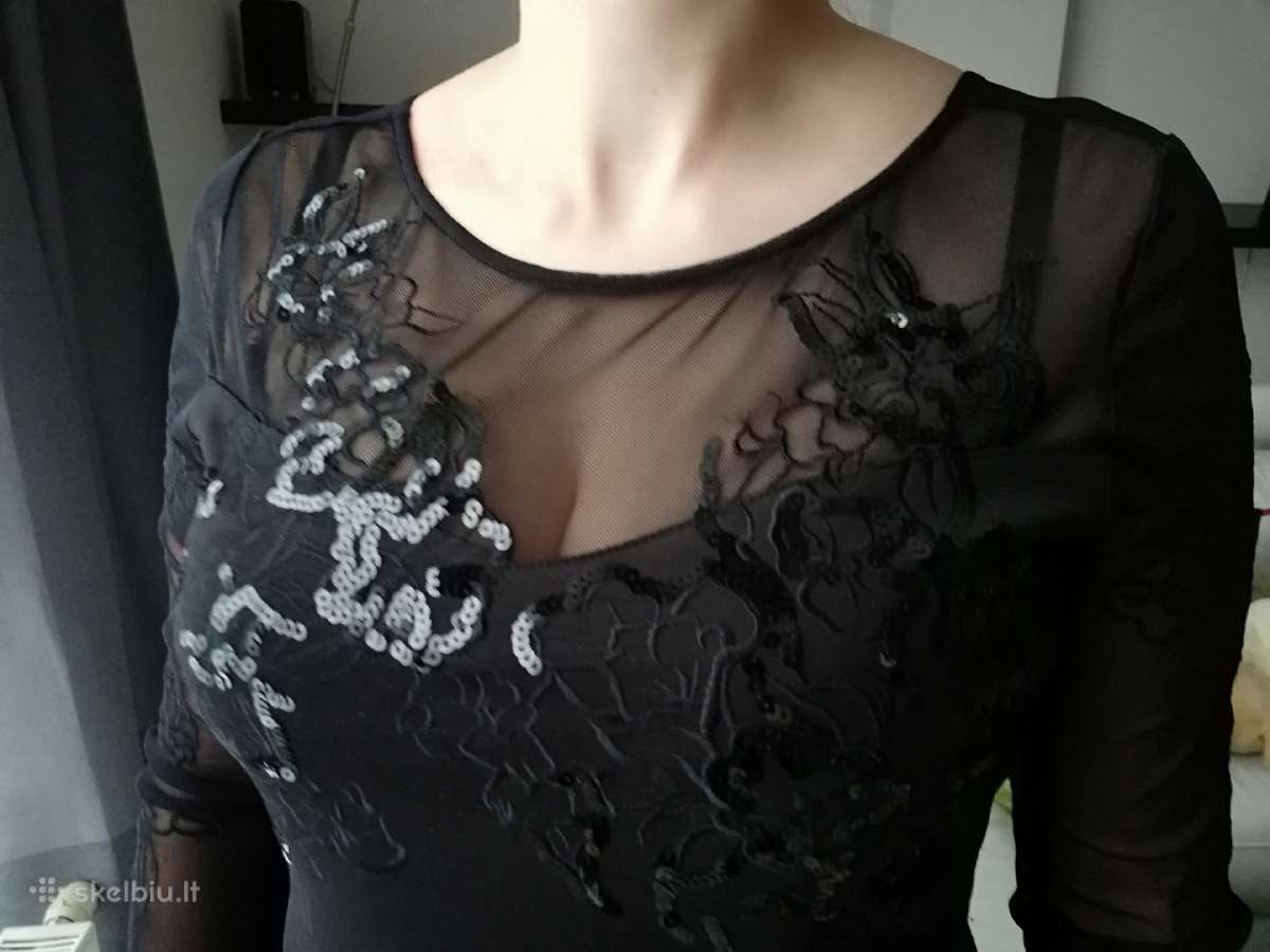 Juoda vakarinė suknelė M dydžio - nuotraukos Nr. 7