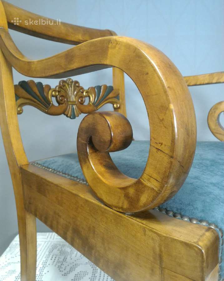 Kreslas kede fotelis Biedermeier st. Restauruotas - nuotraukos Nr. 8