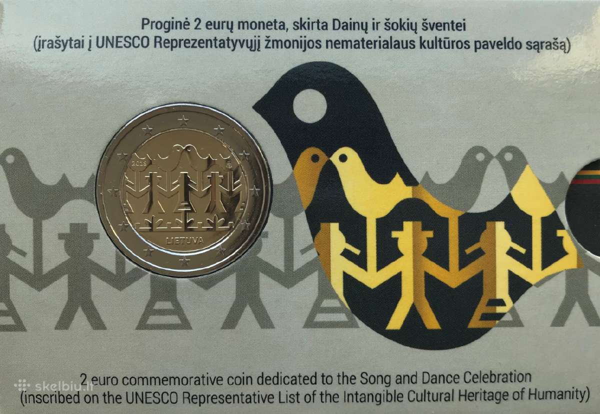 2 eurų moneta, skirta Dainų ir šokių šventei (Bu)