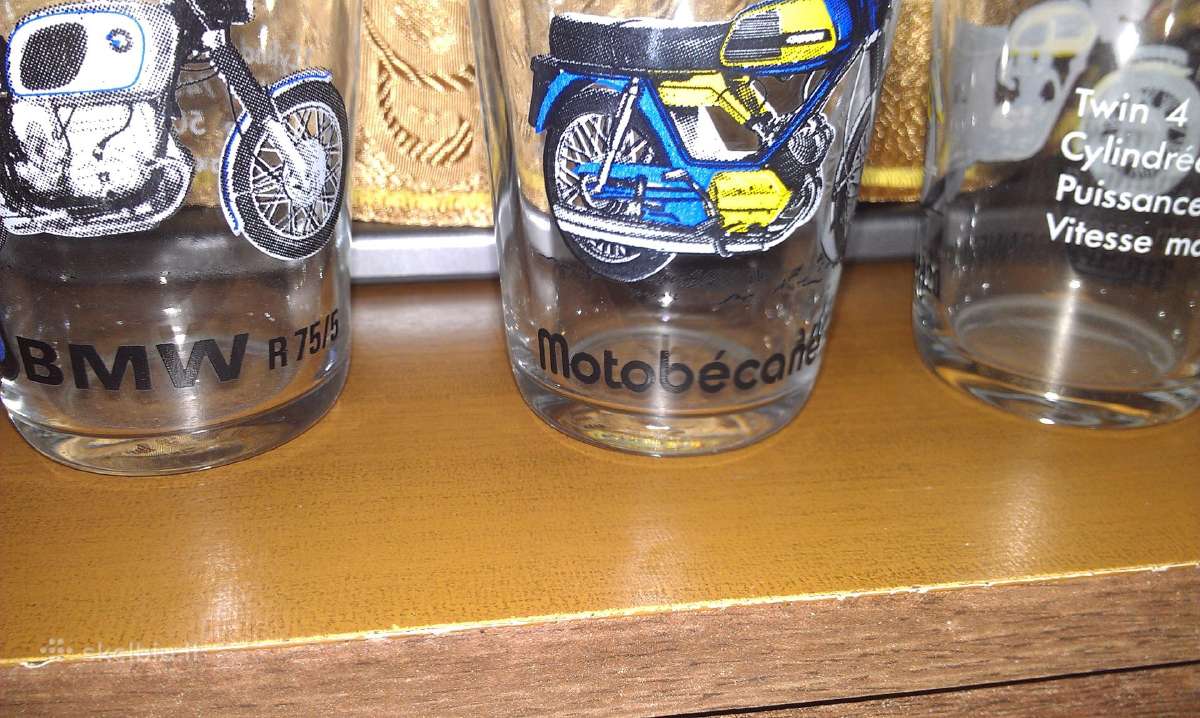 Storo stiklo stiklinės su motociklais, aprašymu. - nuotraukos Nr. 10