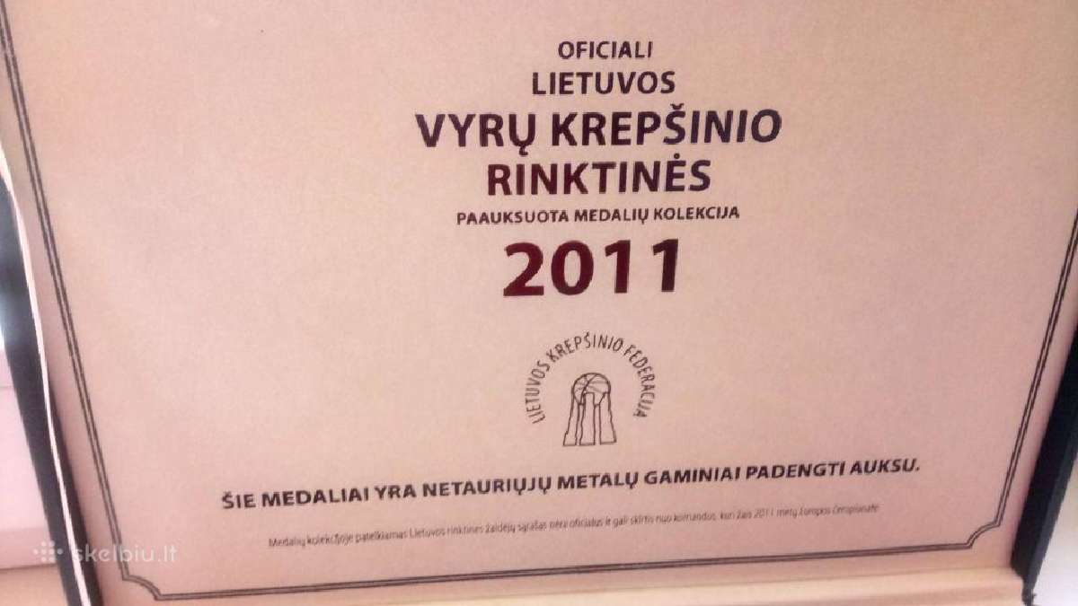 Paauksota medaliu kolekcija Krepšinio rinktines. - nuotraukos Nr. 3