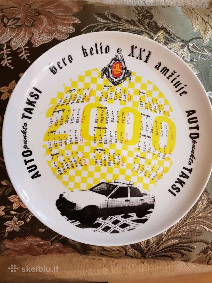 Pakabinama lėkštė- Kalendorius autopunkto taksi