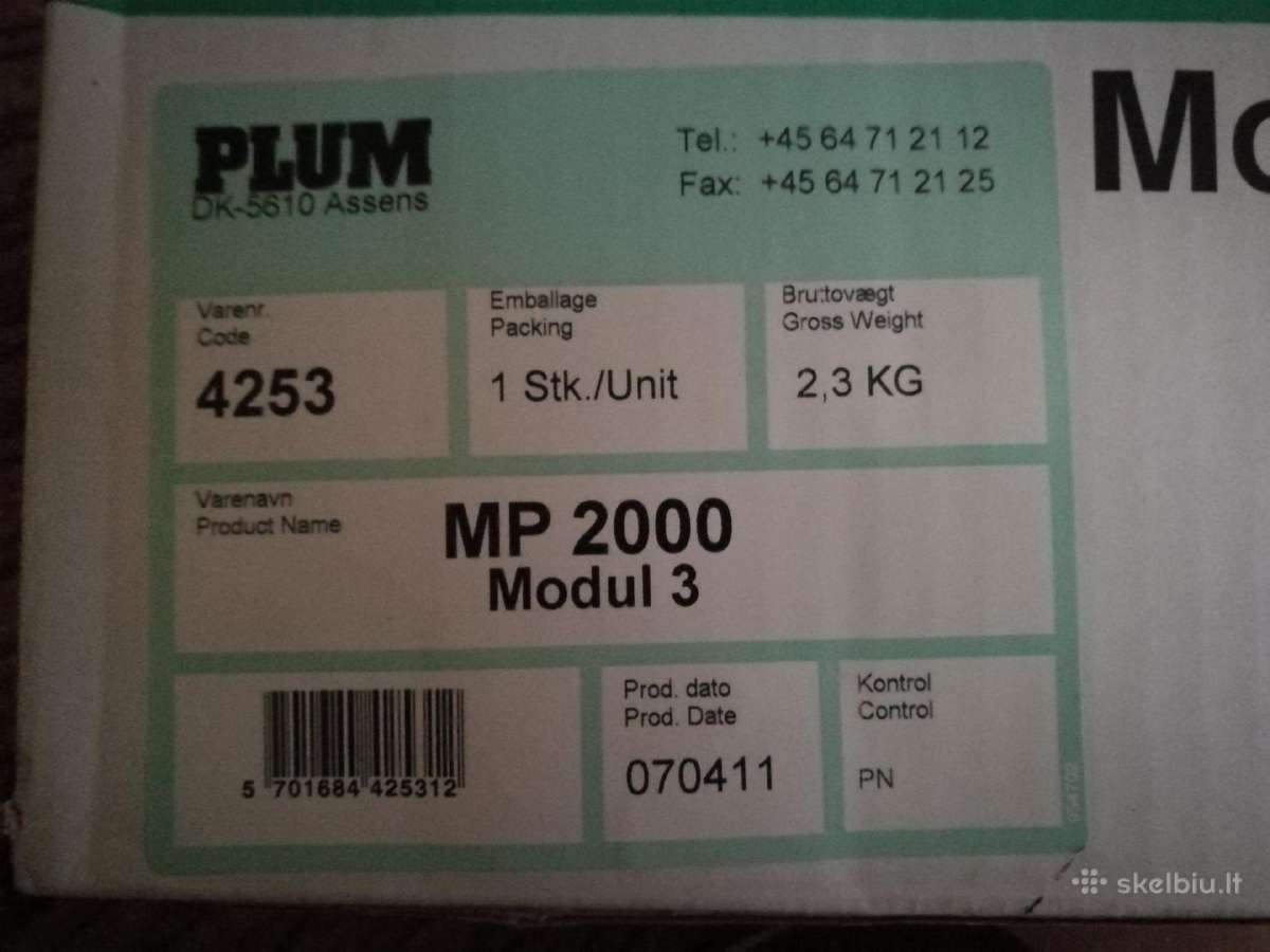 Dozatorių sistema, 3 modulių Plum Mp 2000 - nuotraukos Nr. 7