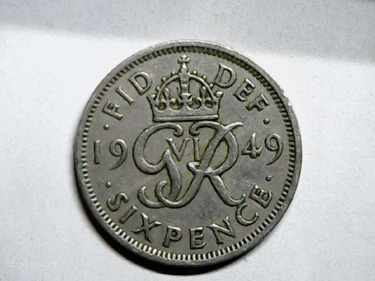 Jungtinė Karalystė 6 pensai, 1949 | Skelbiu.lt Jungtinė Karalystė 6 pensai, 1949