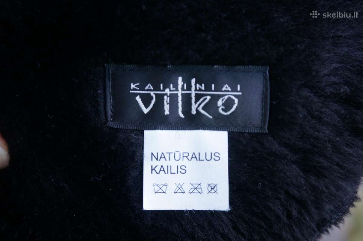 "Vilkas" juodi avikailio kailiniai su kapišonu - nuotraukos Nr. 14