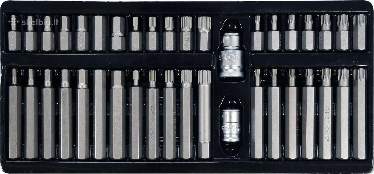 Antgalių rinkinys S2, torx, hex, spline 40 dalių - nuotraukos Nr. 2