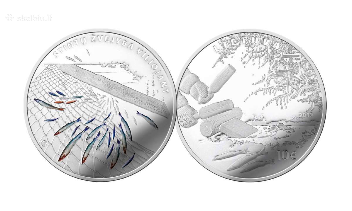 10 Eur moneta, skirta stintų žvejybai viliojant