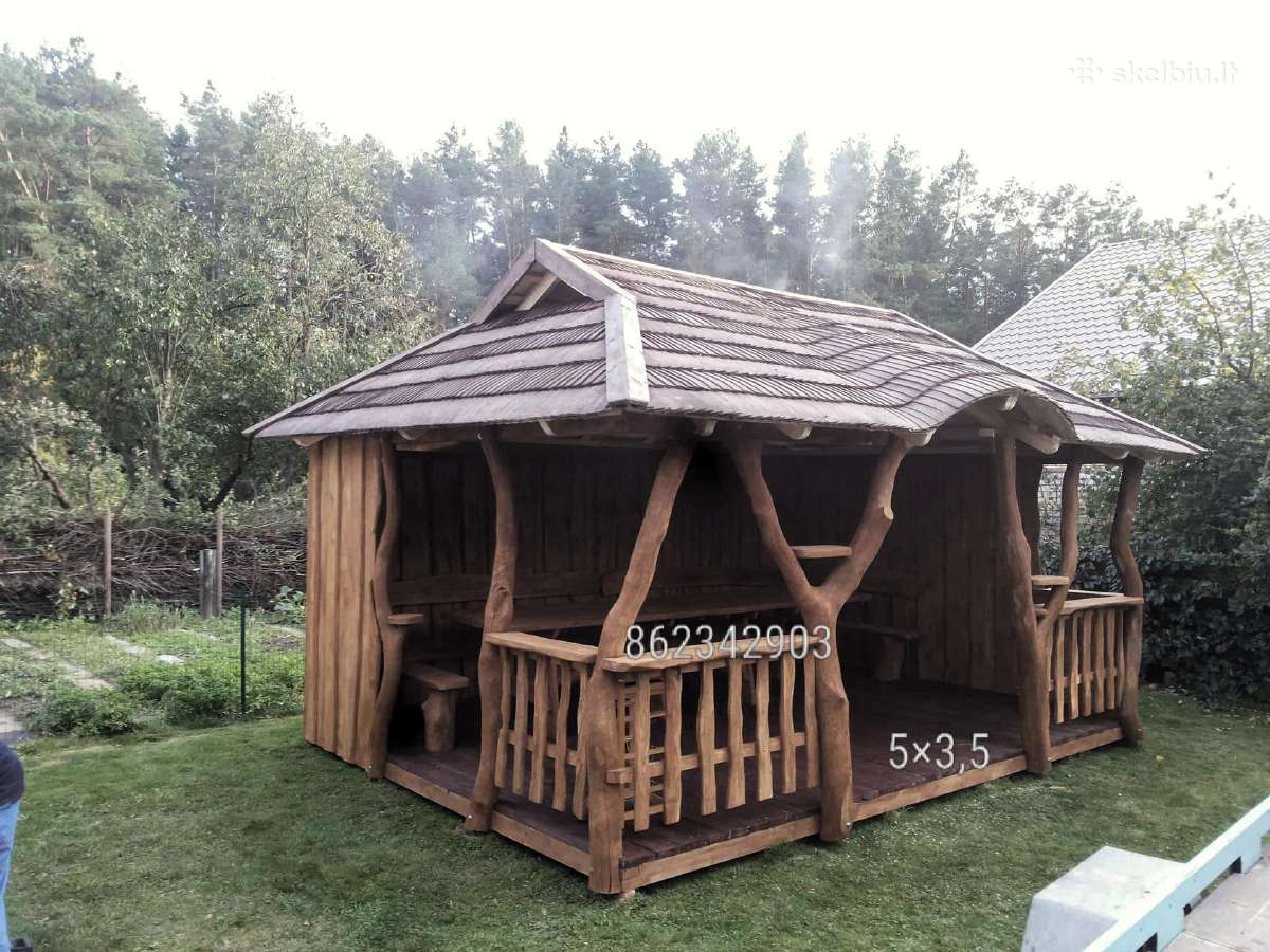 Pavėsinės, šulinio apdaila,vaikų žaidimų aikštelės - nuotraukos Nr. 12