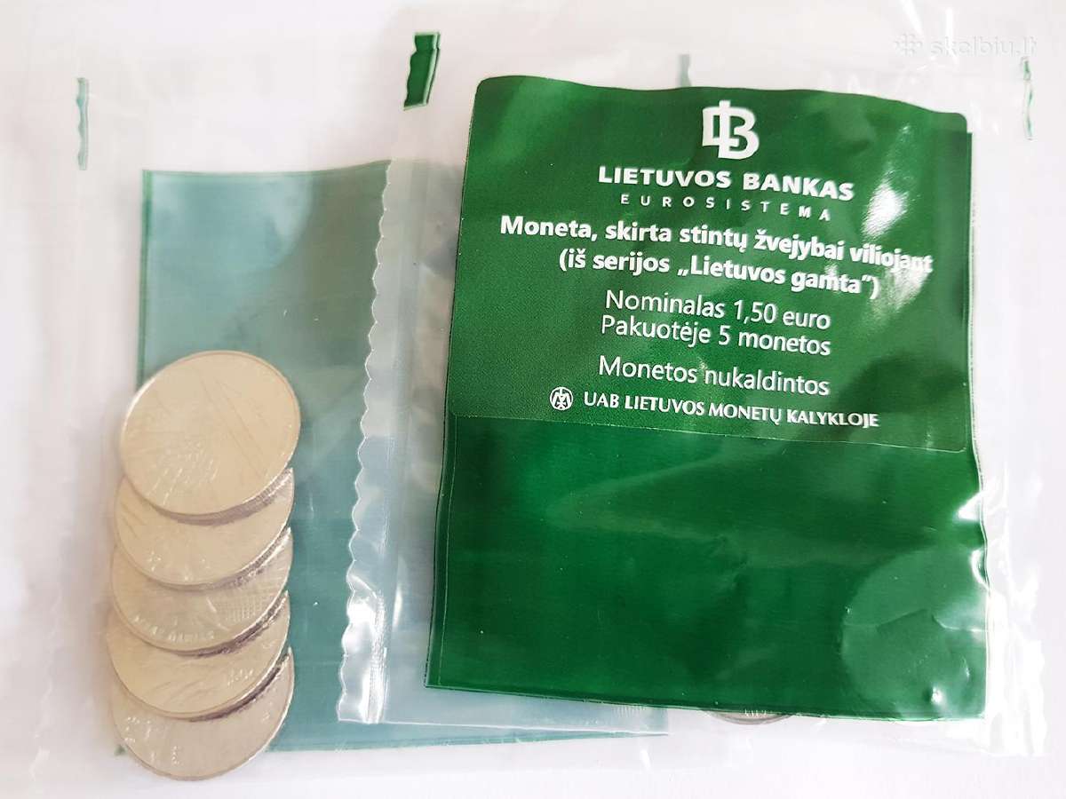 1,50 € moneta, stintų žvejybai viliojant - 5 vnt. - nuotraukos Nr. 2