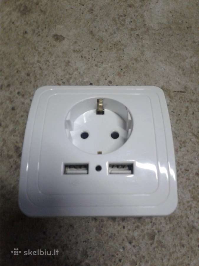 Rozetė su 2usb lizdais - nuotraukos Nr. 2