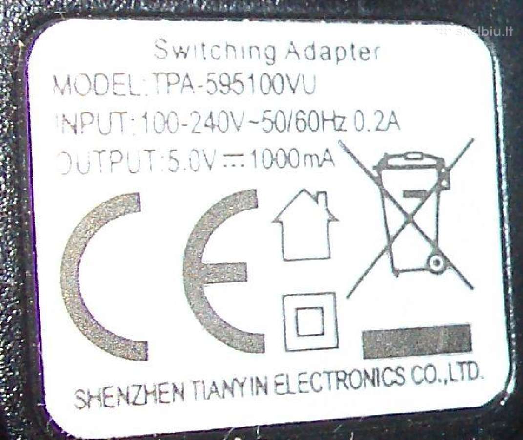 Pakrovėjas 5v 1a su Usb 2.0 A to Micro B kabeliu - nuotraukos Nr. 2