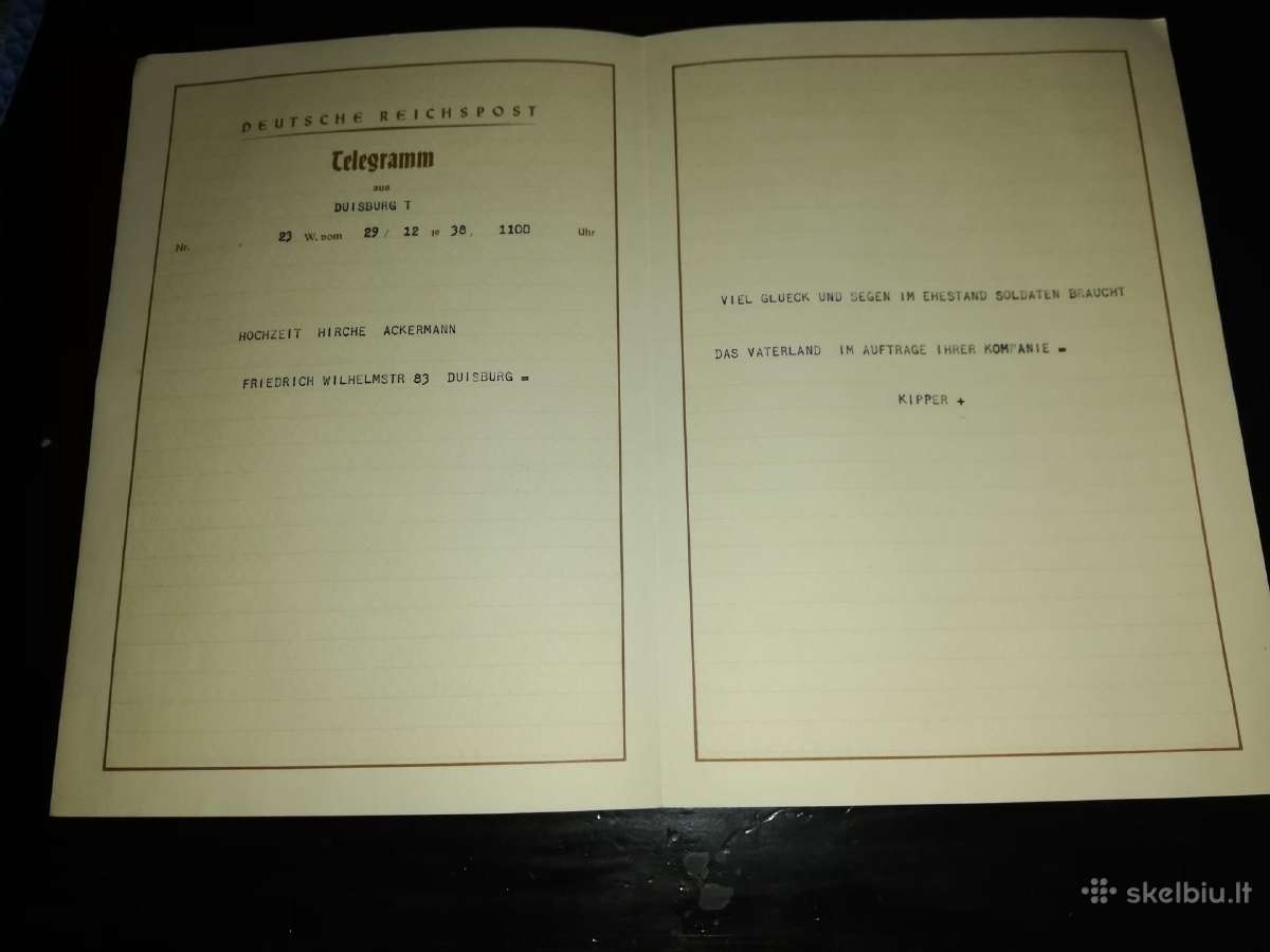 Ww2 vokiška telegrama - nuotraukos Nr. 3