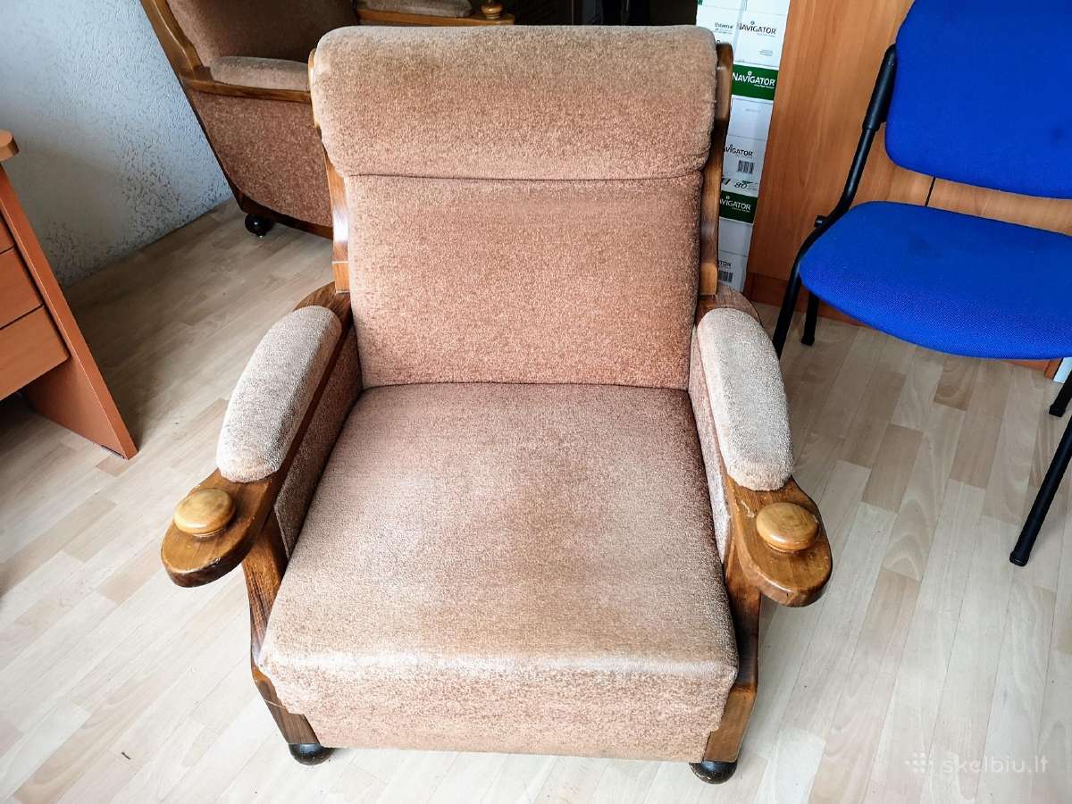 Foteliai natūralaus medžio 2 vien. - nuotraukos Nr. 3