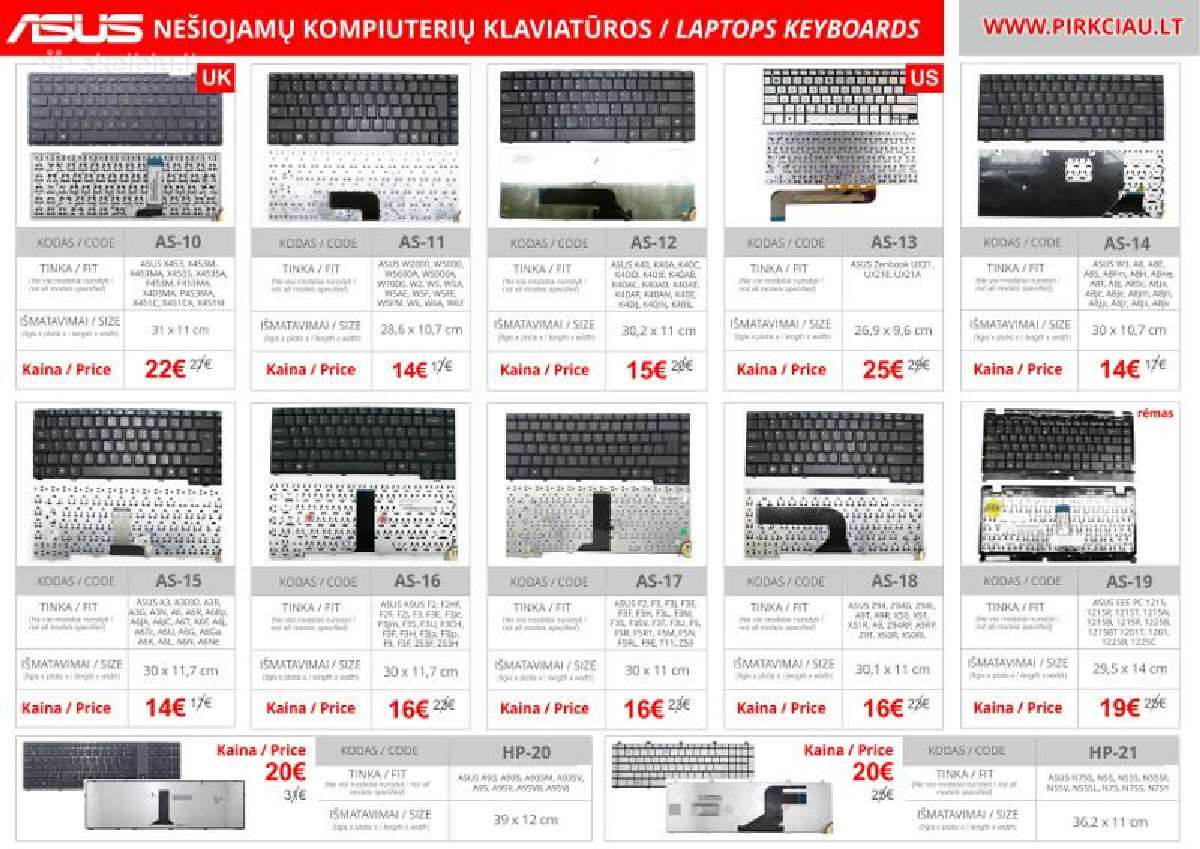 Asus nešiojamo kompiuterio klaviatūros, keitimas, - nuotraukos Nr. 2