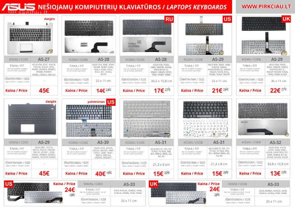 Asus nešiojamo kompiuterio klaviatūros, keitimas, - nuotraukos Nr. 4