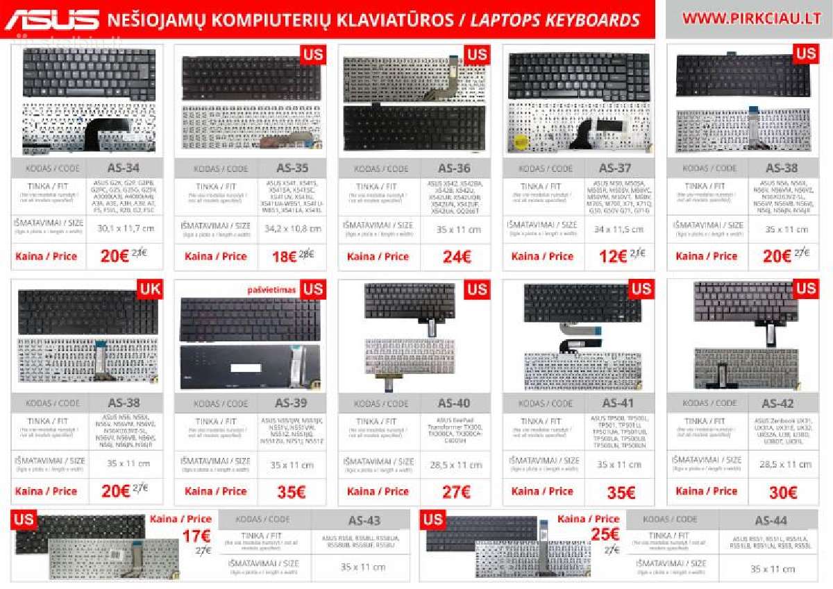 Asus nešiojamo kompiuterio klaviatūros, keitimas, - nuotraukos Nr. 5