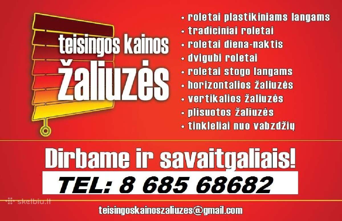 Roletai ,žaliuzės,tinkleliai Nuo Vabzdžių - nuotraukos Nr. 2