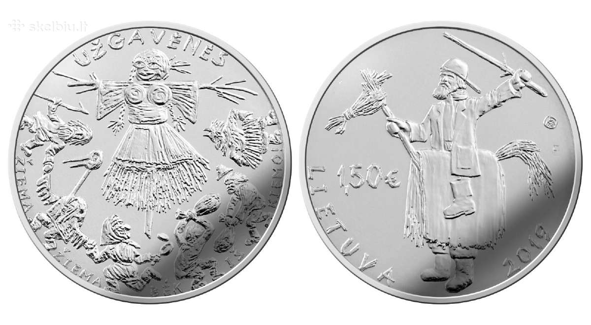 1,50 Eur moneta, skirta Užgavėnėms