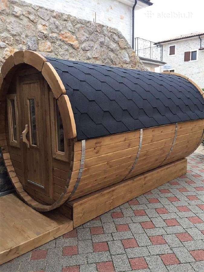 Apvali sauna lauko pirtis bačka 3,5m ilgio - nuotraukos Nr. 3
