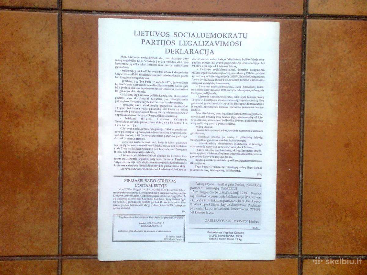Atkurto "Sąjudžio Žinių" laikraščio 1-asis Nr. - nuotraukos Nr. 4