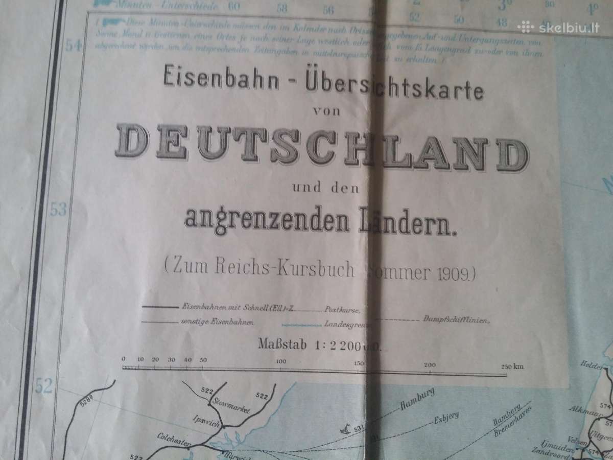 Žemėlapis Vokietijos, Europos ir pasaulio 1909 m - nuotraukos Nr. 19