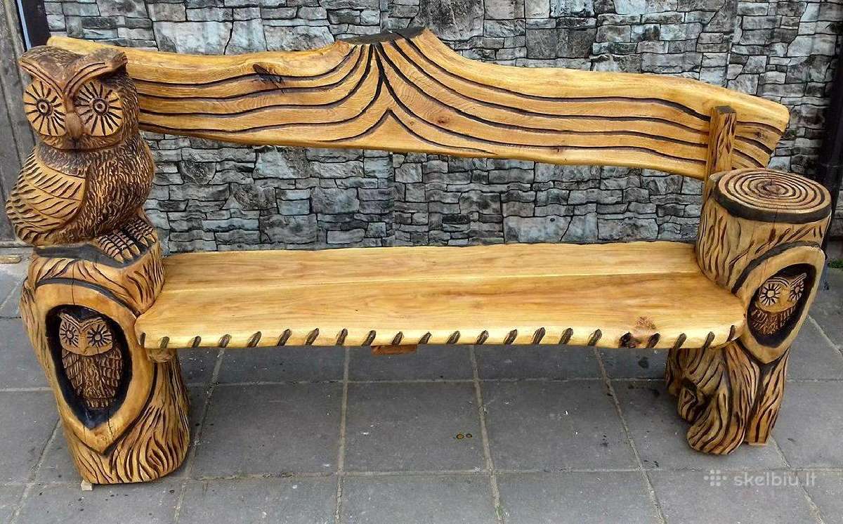 Drožiniai, lauko baldai, medžio skulptūros - nuotraukos Nr. 26