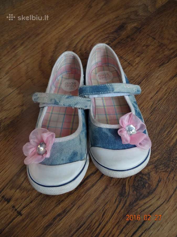 Gioseppo Peyote Girls Denim Blue & Pink Flower Ca