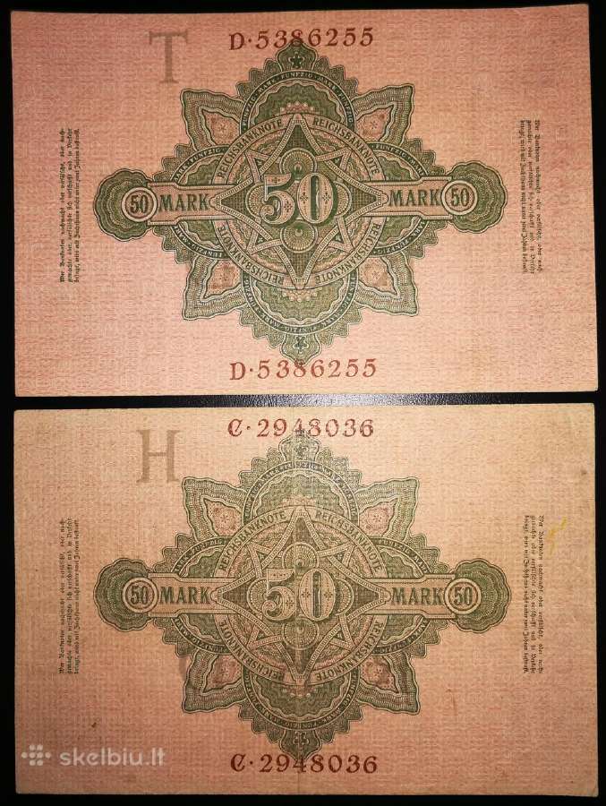 50 Vokietijos markių. 1910m. - nuotraukos Nr. 2