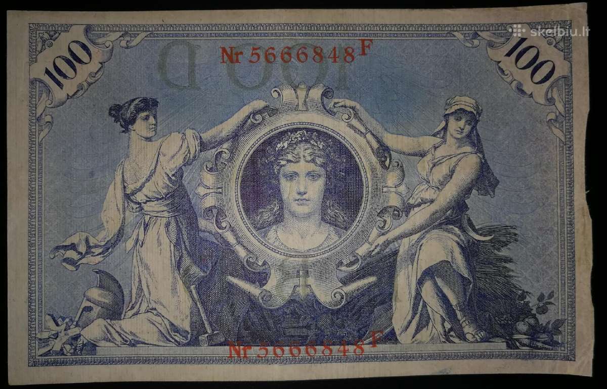 100 Vokietijos markių. 1908m.