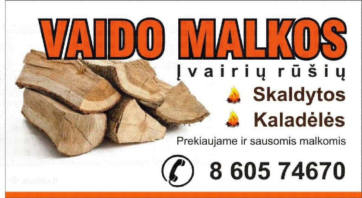 Pigios ivairių rušių skaldytos malkos