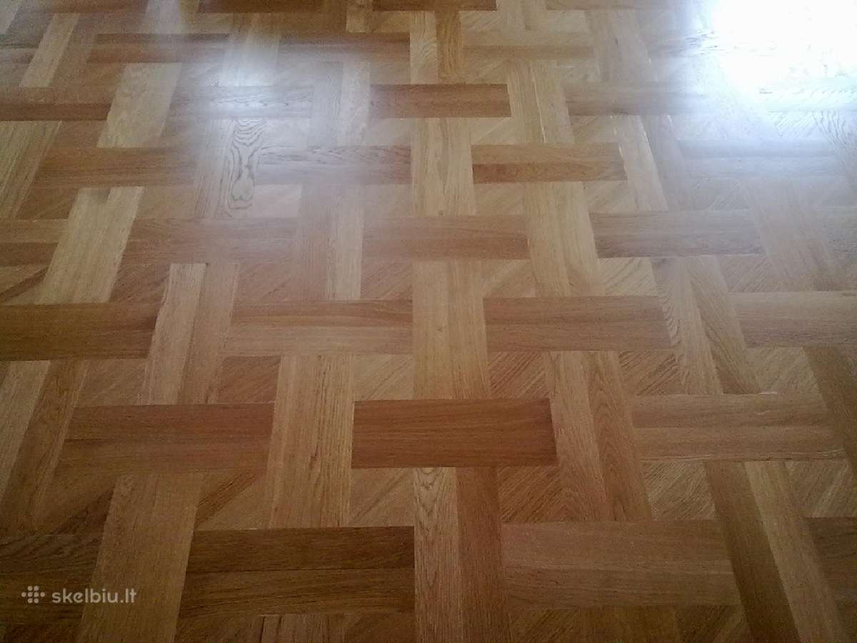 Parketo grindų klojimas šlifavimas lakavimas - nuotraukos Nr. 18