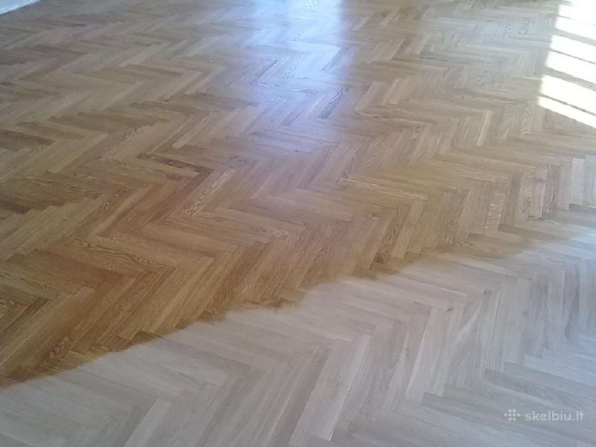 Parketo grindų klojimas šlifavimas lakavimas - nuotraukos Nr. 16