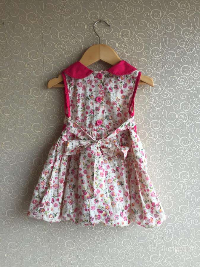 Plona suknytė su gėlytėm ir kaspinėliu 12m 80-86cm - nuotraukos Nr. 3